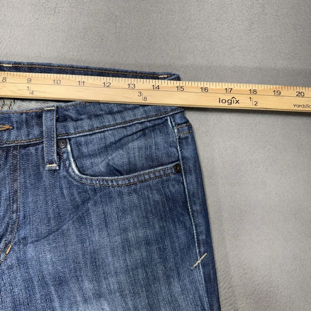 Joe's Jeans Brixton Women 29x28 Blue Low Straight Relaxed Distressed Faded Denim